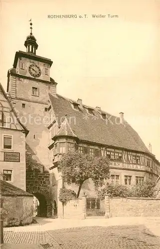 AK / Ansichtskarte Rothenburg Tauber Weisser Turm  Kat. Rothenburg ob der Tauber