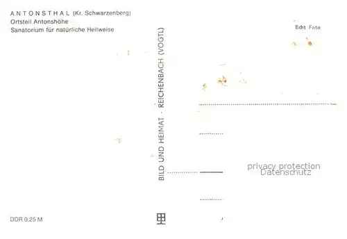 AK / Ansichtskarte Antonsthal Erzgebirge Sanatorium Antonshoehe Kat. Breitenbrunn Erzgebirge
