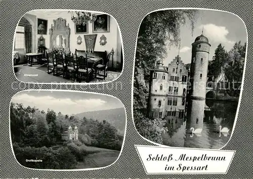 AK / Ansichtskarte Spessart Region Schloss Mespelbrunn Ahnensaal Gruftkapelle Kat. Lohr a.Main