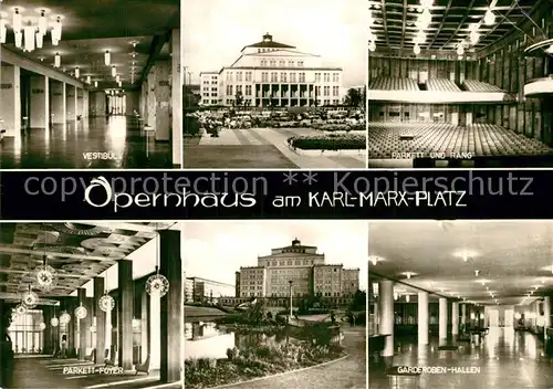 AK / Ansichtskarte Leipzig Opernhaus Vestibuel Parkett und Rang Foyer Garderoben Hallen Kat. Leipzig