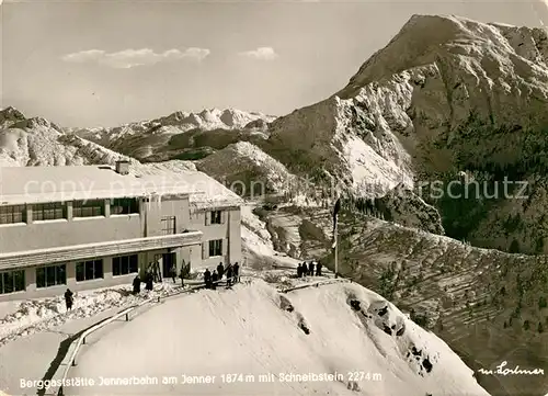 AK / Ansichtskarte Jenner Berchtesgaden Berggaststaette Jennerbahn mit Schneibstein Kat. Berchtesgaden
