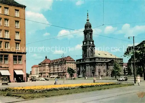 AK / Ansichtskarte Dresden Altmarkt mit Kreuzkirche Kat. Dresden Elbe