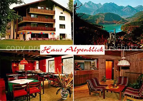 AK / Ansichtskarte Schwangau Haus Alpenblick Hotel Garni Kat. Schwangau