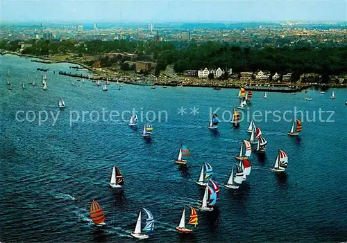 AK / Ansichtskarte Kiel Fliegeraufnahme Segelboote Kat. Kiel