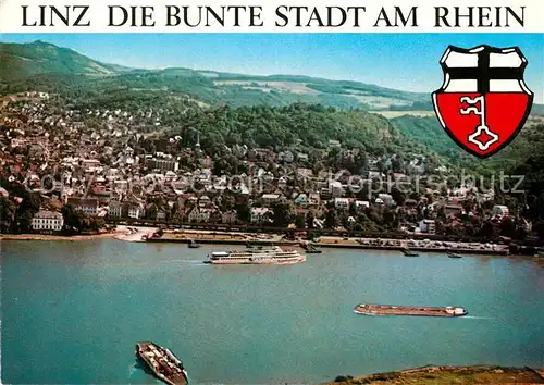 AK / Ansichtskarte Linz Rhein Fliegeraufnahme Rheinpartie Kat. Linz am Rhein