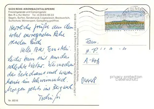 AK / Ansichtskarte Krombachtalsperre Rehe Camping Restaurant Kat. Driedorf