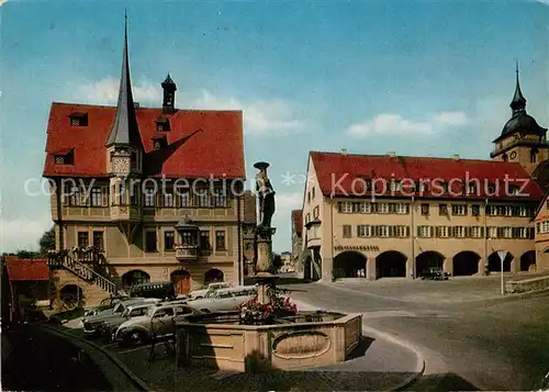 AK / Ansichtskarte Bietigheim Baden Marktplatz Brunnen Rathaus Kat. Bietigheim