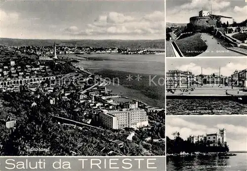 AK / Ansichtskarte Trieste Panorama Castello di San Giusto Piazza Unita d Italia Castello di Miramar Kat. Trieste