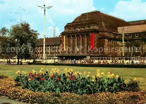 AK / Ansichtskarte Leipzig Hauptbahnhof Blumenbeet Kat. Leipzig