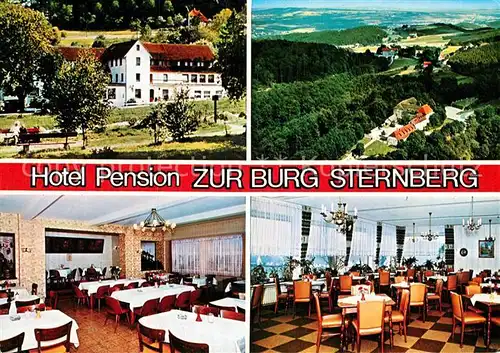 AK / Ansichtskarte Linderhofe Hotel Pension Zur Burg Sternberg Restaurant Fliegeraufnahme Kat. Extertal