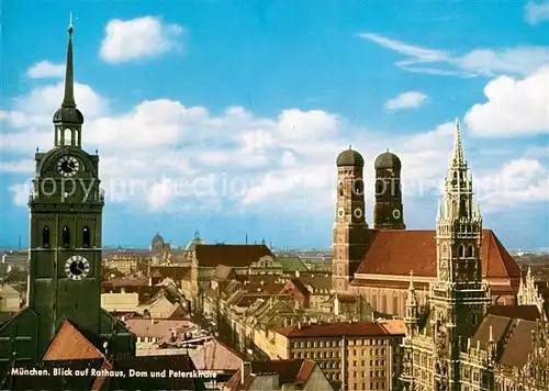 AK / Ansichtskarte Muenchen Blick von der Heiliggeistkirche auf die Stadt Frauenkirche Kat. Muenchen