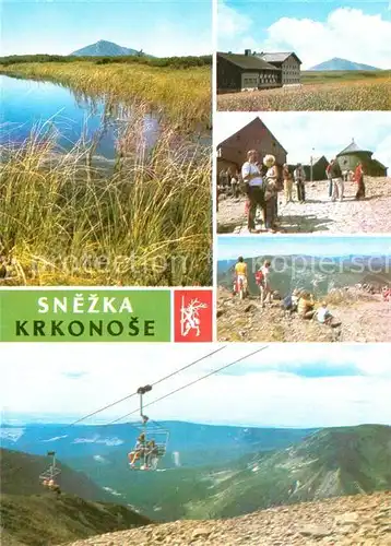 AK / Ansichtskarte Snezka Schneekoppe Hoechste Erhebung des Krkonose Bergbahn Wandern Fernsicht