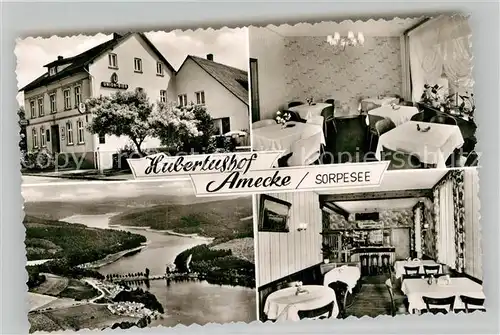 AK / Ansichtskarte Amecke Hubertushof Fliegeraufnahme Gaststube  Kat. Sundern (Sauerland)