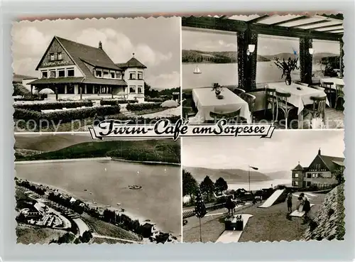 AK / Ansichtskarte Langscheid Sorpesee Turm Cafe Gaststube Teilansicht Panorama  Kat. Sundern (Sauerland)