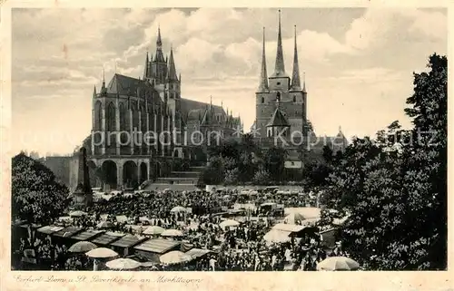 AK / Ansichtskarte Erfurt Dom Sankt Severinkirche Marktplatz Kat. Erfurt