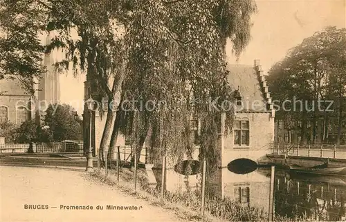 AK / Ansichtskarte Bruges Flandre Promenade du Minnewater Kat. 