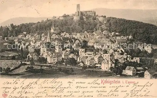 AK / Ansichtskarte Koenigstein Taunus Ruine Panorama Kat. Koenigstein im Taunus