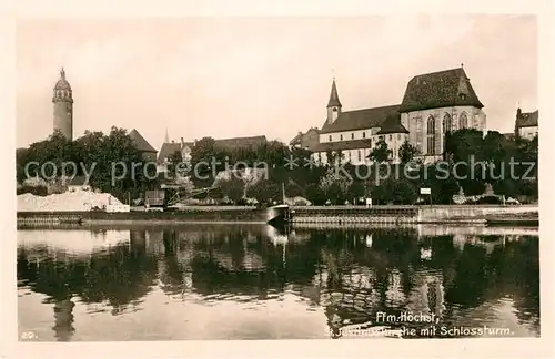 AK / Ansichtskarte Hoechst Main Justinuskirche Schlossturm Kat. Frankfurt am Main