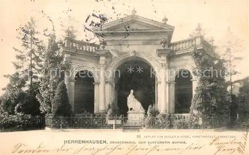 AK / Ansichtskarte Herrenhausen Hannover Grabdenkmal Kurfuerstin Sophie Kat. Hannover