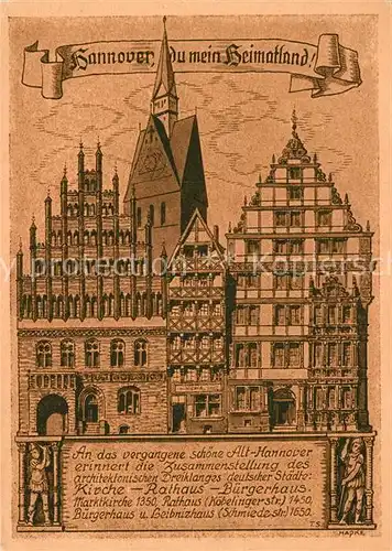 AK / Ansichtskarte Alt Hannover Kirche Rathaus Buergerhaus  Kat. Hannover
