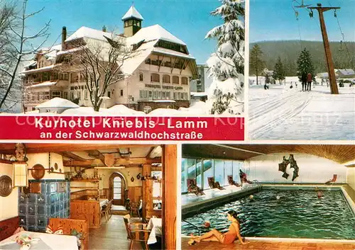 AK / Ansichtskarte Kniebis Freudenstadt Kurhotel Lamm Winter Hallenbad  Kat. Freudenstadt