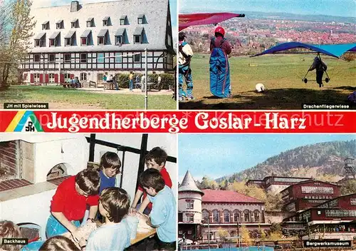 AK / Ansichtskarte Goslar Jugendherberge Spielwiese Backhaus Bergwerksmuseum Drachenfliegen Kat. Goslar