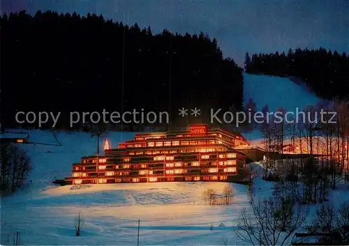 AK / Ansichtskarte Warmensteinach Panorama Hotel bei Nacht Kat. Warmensteinach Fichtelgebirge