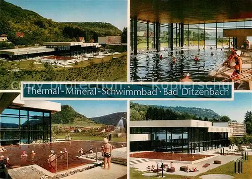AK / Ansichtskarte Bad Ditzenbach Thermal Mineral Schwimmbad mit Kurklinik Kat. Bad Ditzenbach
