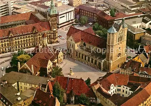 AK / Ansichtskarte Braunschweig Burgplatz und Rathaus Fliegeraufnahme Kat. Braunschweig