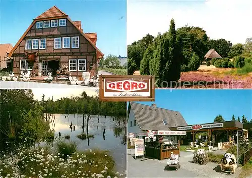 AK / Ansichtskarte Schneverdingen Gegro Fachwerkhaus Teich Park Kiosk Kat. Schneverdingen