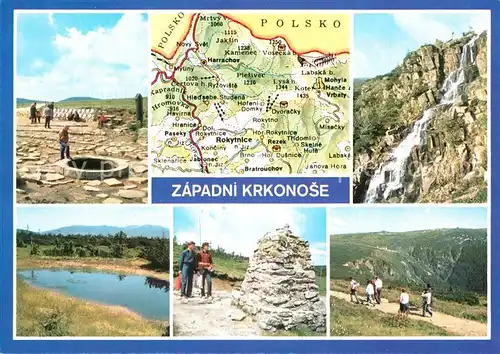 AK / Ansichtskarte Krkonose Pramen Labe Pancavsky vodopad Raselinne jezirko na Pancavske louce Labsky dul Kat. Polen