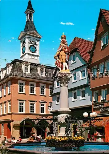 AK / Ansichtskarte Aalen Innenstadt Marktbrunnen mit Kaiser Josef I und altem Rathaus Kat. Aalen