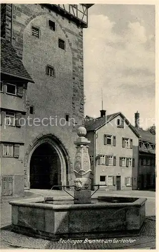 AK / Ansichtskarte Reutlingen Tuebingen Brunnen am Gartentor