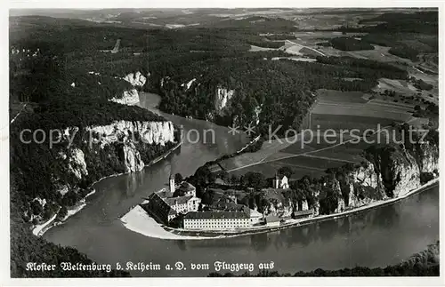 AK / Ansichtskarte Weltenburg Kelheim Fliegeraufnahme Kloster  Kat. Kelheim