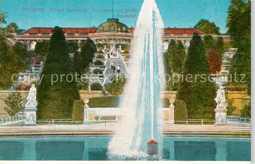 AK / Ansichtskarte Potsdam Schloss Sannssouci Terrassen Grosse Fontaine Kat. Potsdam