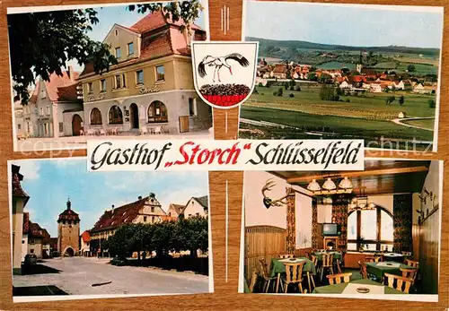 AK / Ansichtskarte Schluesselfeld Gasthof Storch Panorama Stadttor Kat. Schluesselfeld