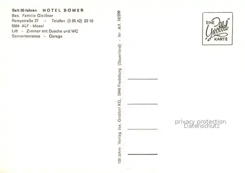 AK / Ansichtskarte Alf Mosel Hotel Boemer Kat. Alf