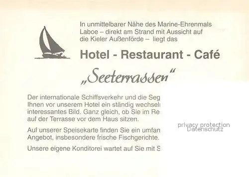 AK / Ansichtskarte Laboe Hotel Restaurant Cafe Seeterrassen Kat. Laboe
