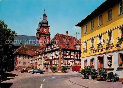 AK / Ansichtskarte Amorbach Marktplatz Pfarrkirche Gangolf Kat. Amorbach