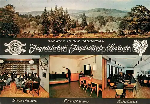 AK / Ansichtskarte Springe Deister Jaegerlehrhof Jagdschloss Tagesraum Schlafraum Lehrsaal Kat. Springe