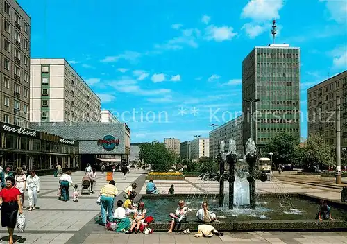 AK / Ansichtskarte Magdeburg Zentrum Wasserspiele Fussgaengerzone Kat. Magdeburg