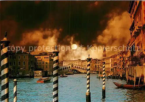 AK / Ansichtskarte Venezia Venedig Canal Grande Ponte di Rialto im Mondschein Kat. 