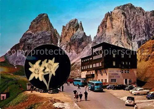 AK / Ansichtskarte Passo Sella Albergo maria Flora Sellapass Hotel Gebirgspass Dolomiten Edelweiss Kat. Italien