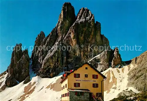 AK / Ansichtskarte Zsigmondyhuette Rifugio Zsigmondi Comici Cima Dodici Zwoelferkofel Sextener Dolomiten Kat. Bozen