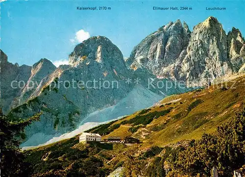 AK / Ansichtskarte Gruttenhuette am Wilden Kaiser Gebirgspanorama Kaisergebirge Kat. Wildermieming