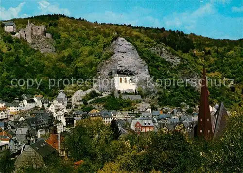 AK / Ansichtskarte Idar Oberstein Stadtbild mit Felsenkirche Edelsteinstadt Kat. Idar Oberstein