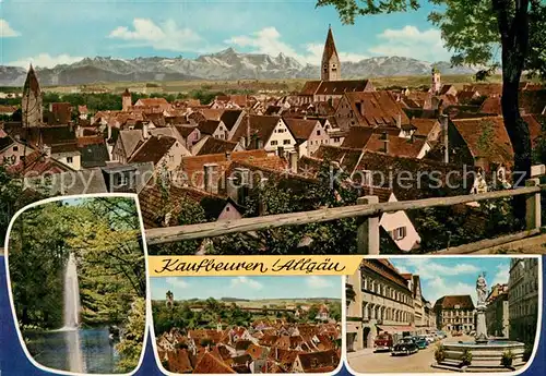 AK / Ansichtskarte Kaufbeuren mit Jordananlagen Fuenfknopfturm und Kaiser Max Strasse mit Rathaus Kat. Kaufbeuren