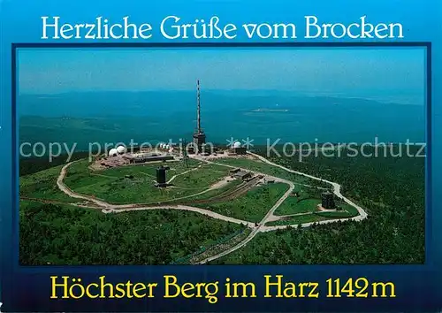 AK / Ansichtskarte Brocken Harz Fliegeraufnahme