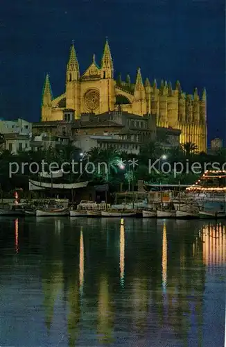 AK / Ansichtskarte Palma de Mallorca Vista nocturna de la Catedral Kat. Palma de Mallorca