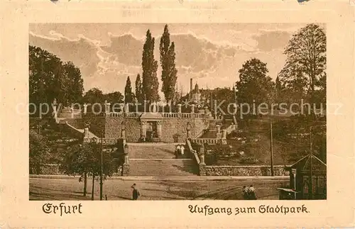 AK / Ansichtskarte Erfurt Aufgang zum Stadtpark Kat. Erfurt